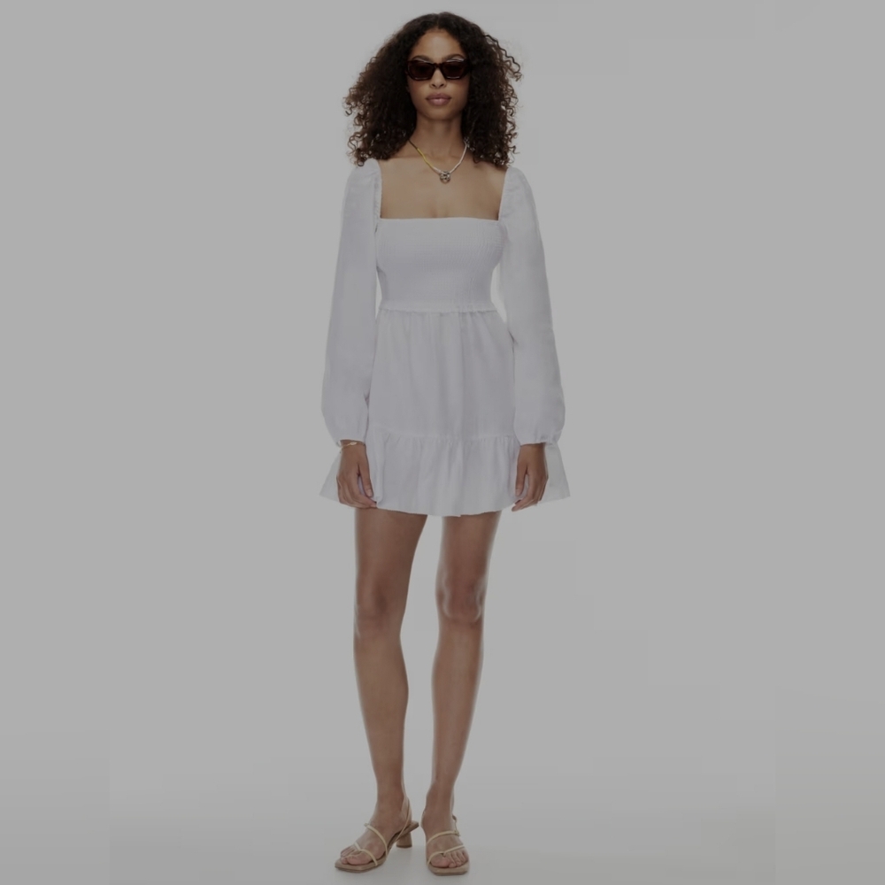 Aritzia Wilfred Tempest Linen Mini Dress